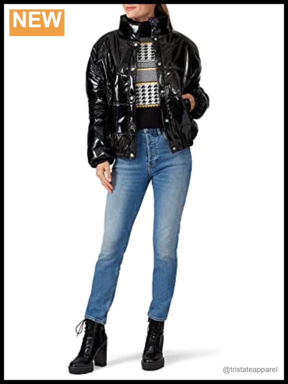 Shiny Quilted Cropped Puffer Coat Hooded Loose Fit Fall Outerwear